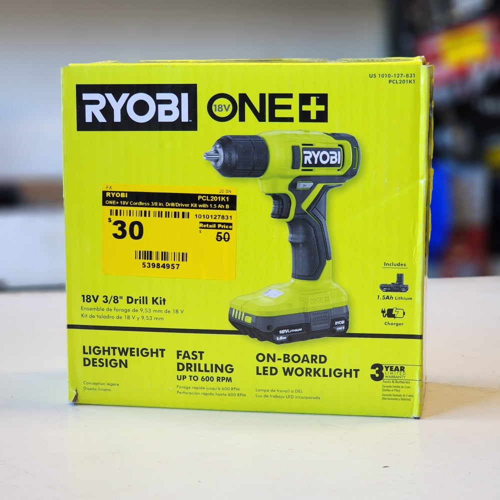 ONE+ 18V Cordless 3/8 in. Drill/Driver Kit With 1.5 Ah B ONE+ 18V Cordless 3/8 in. Drill/Driver Kit With 1.5 Ah B
